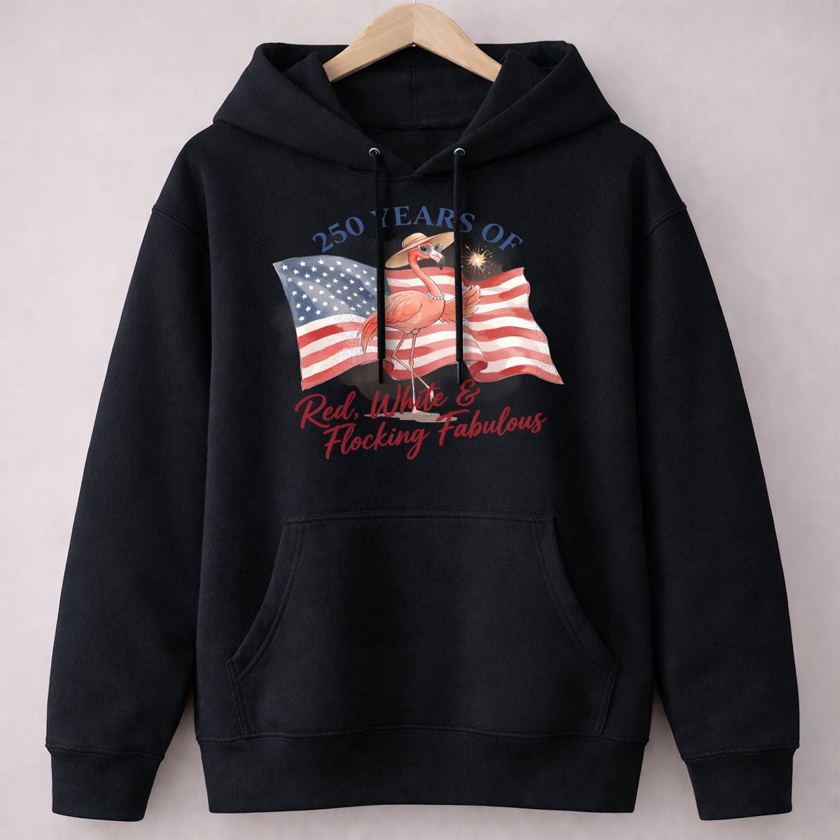 America 250 Fireworks Floral Flamingo - Patriotic Summer Shirt - FlamingoAholic