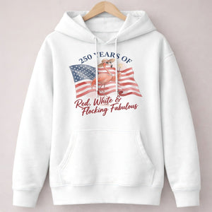 America 250 Fireworks Floral Flamingo - Patriotic Summer Shirt - FlamingoAholic