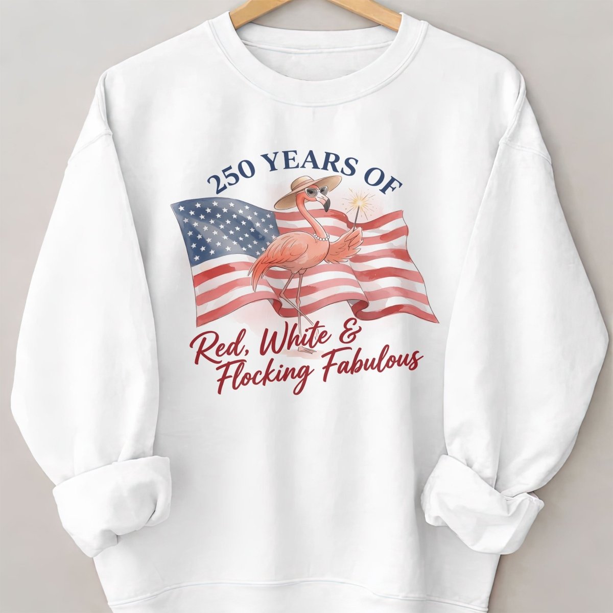 America 250 Fireworks Floral Flamingo - Patriotic Summer Shirt - FlamingoAholic