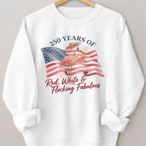 America 250 Fireworks Floral Flamingo - Patriotic Summer Shirt - FlamingoAholic