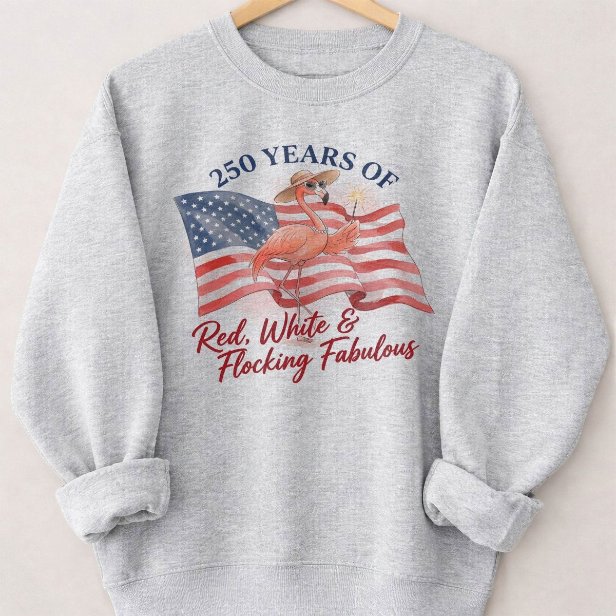 America 250 Fireworks Floral Flamingo - Patriotic Summer Shirt - FlamingoAholic