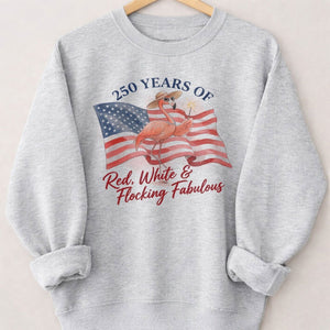 America 250 Fireworks Floral Flamingo - Patriotic Summer Shirt - FlamingoAholic