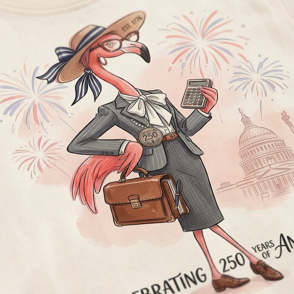 America 250 Years of American Spirit Accountant Flamingo Shirt - FlamingoAholic