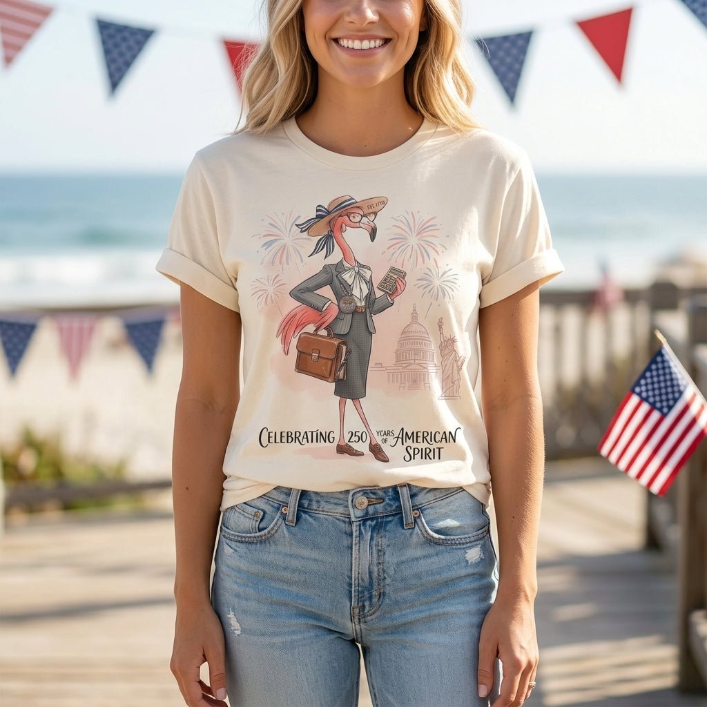 America 250 Years of American Spirit Accountant Flamingo Shirt - FlamingoAholic
