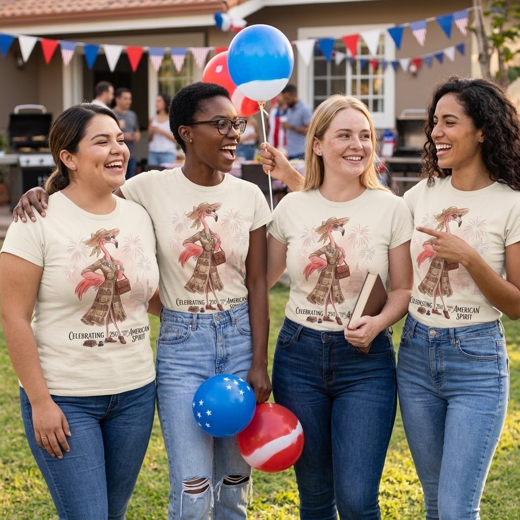 America 250 Years of American Spirit Book Lover Flamingo Shirt - FlamingoAholic