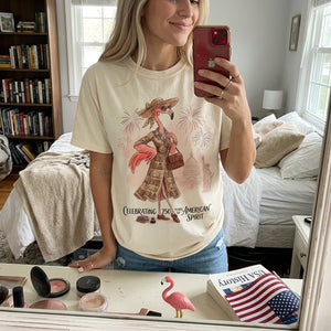 America 250 Years of American Spirit Book Lover Flamingo Shirt - FlamingoAholic