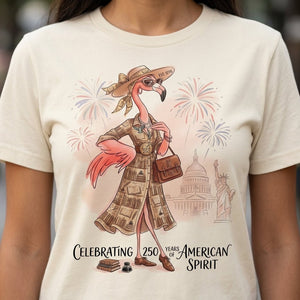 America 250 Years of American Spirit Book Lover Flamingo Shirt - FlamingoAholic