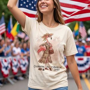 America 250 Years of American Spirit Book Lover Flamingo Shirt - FlamingoAholic