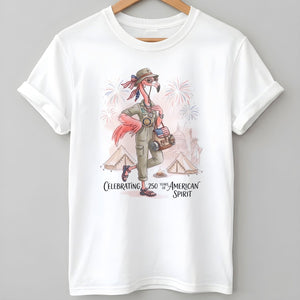 America 250 Years of American Spirit Camping Flamingo Shirt - FlamingoAholic