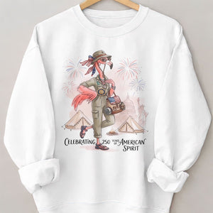 America 250 Years of American Spirit Camping Flamingo Shirt - FlamingoAholic