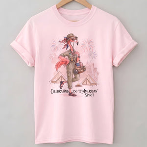America 250 Years of American Spirit Camping Flamingo Shirt - FlamingoAholic