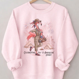 America 250 Years of American Spirit Camping Flamingo Shirt - FlamingoAholic