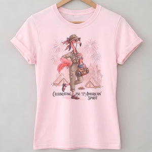 America 250 Years of American Spirit Camping Flamingo Shirt - FlamingoAholic