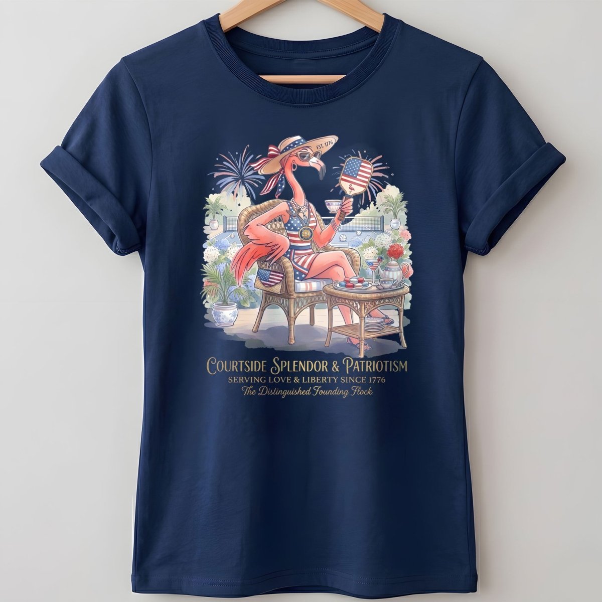America 250 Years of American Spirit Courtside Flamingo Shirt - FlamingoAholic