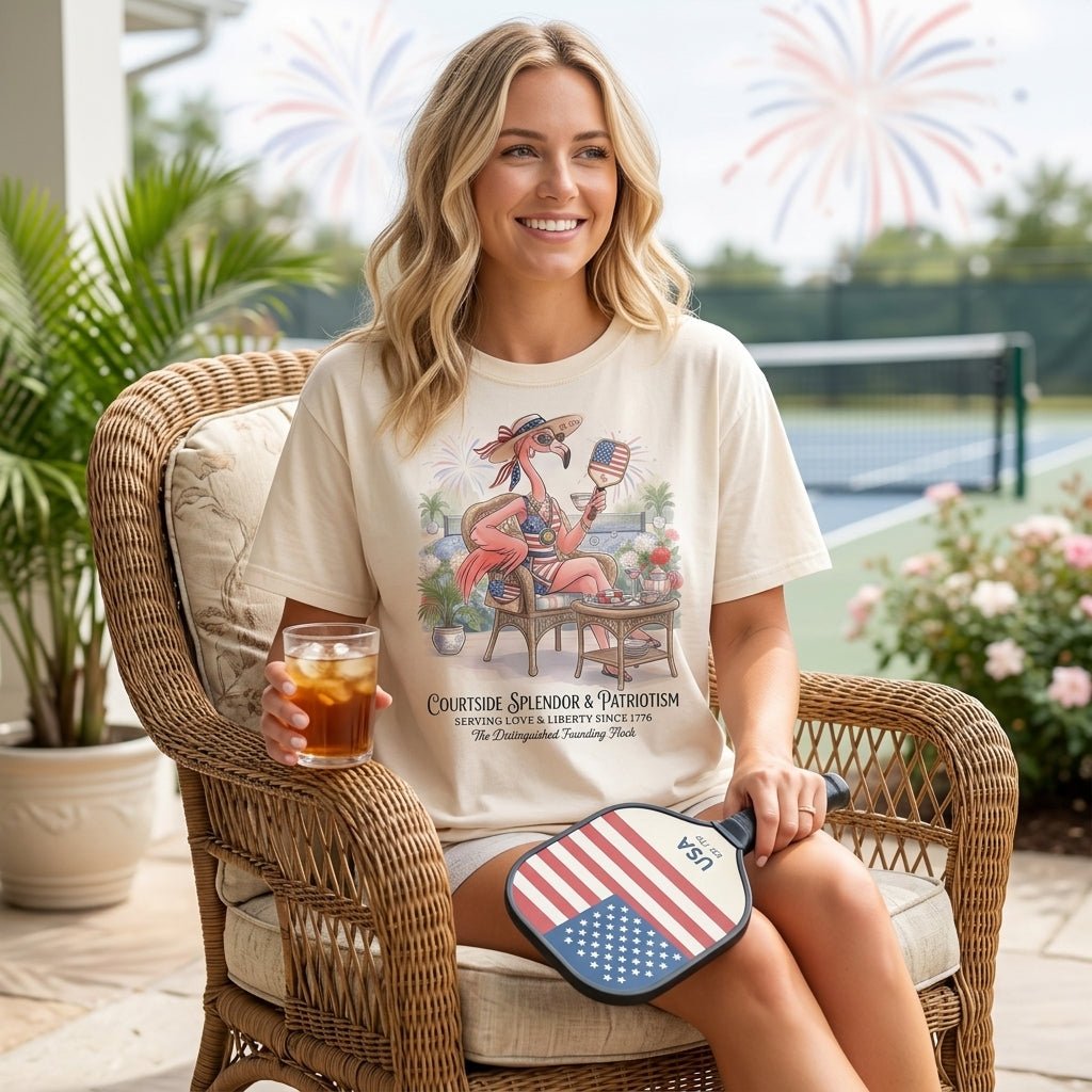 America 250 Years of American Spirit Courtside Flamingo Shirt - FlamingoAholic
