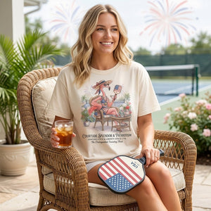 America 250 Years of American Spirit Courtside Flamingo Shirt - FlamingoAholic