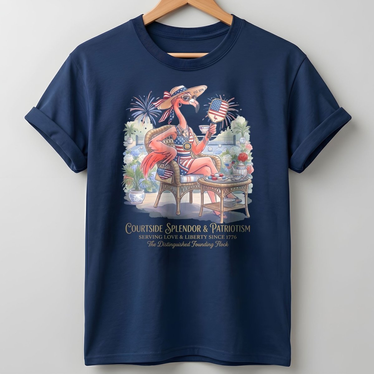 America 250 Years of American Spirit Courtside Flamingo Shirt - FlamingoAholic