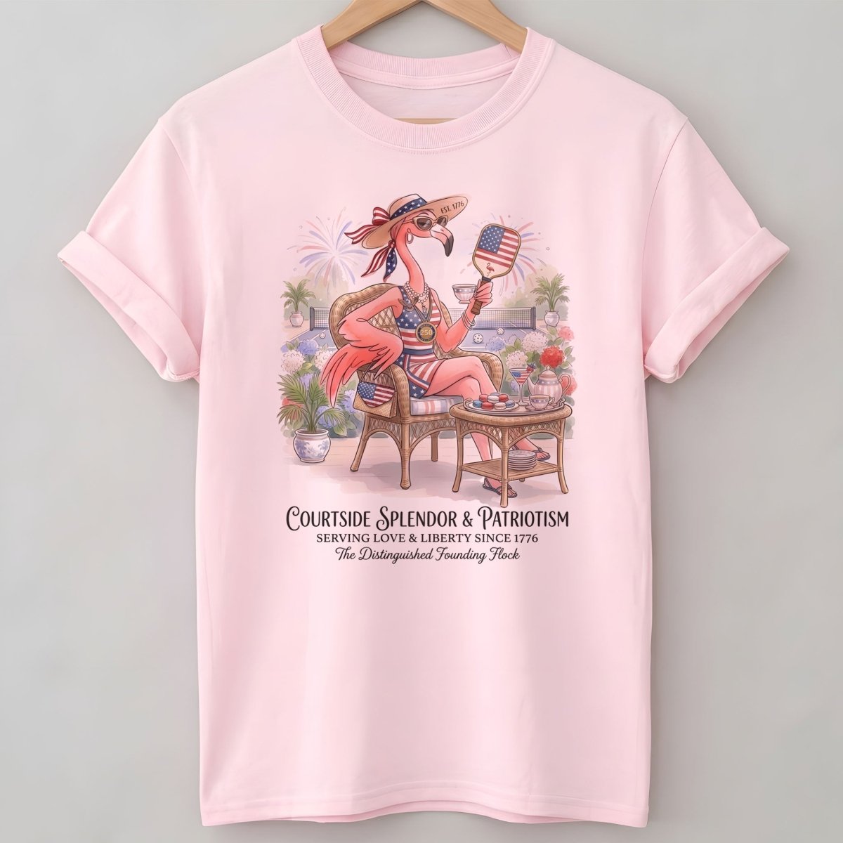 America 250 Years of American Spirit Courtside Flamingo Shirt - FlamingoAholic