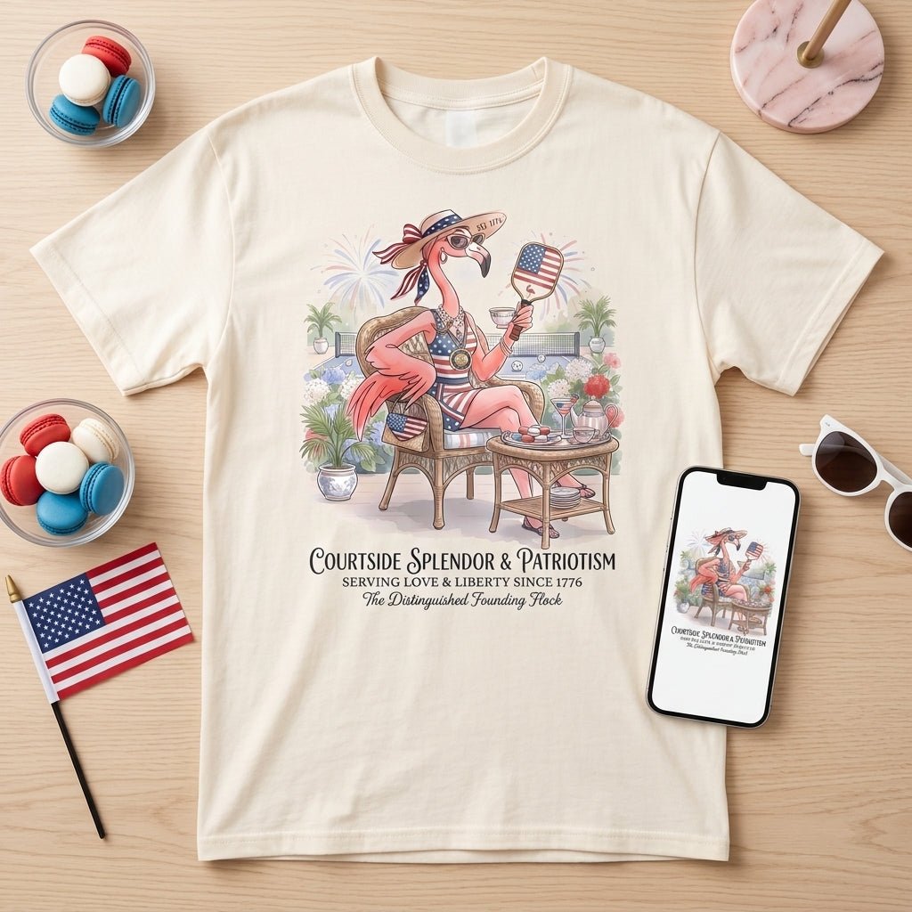 America 250 Years of American Spirit Courtside Flamingo Shirt - FlamingoAholic