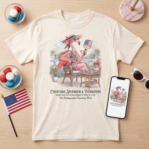 America 250 Years of American Spirit Courtside Flamingo Shirt - FlamingoAholic