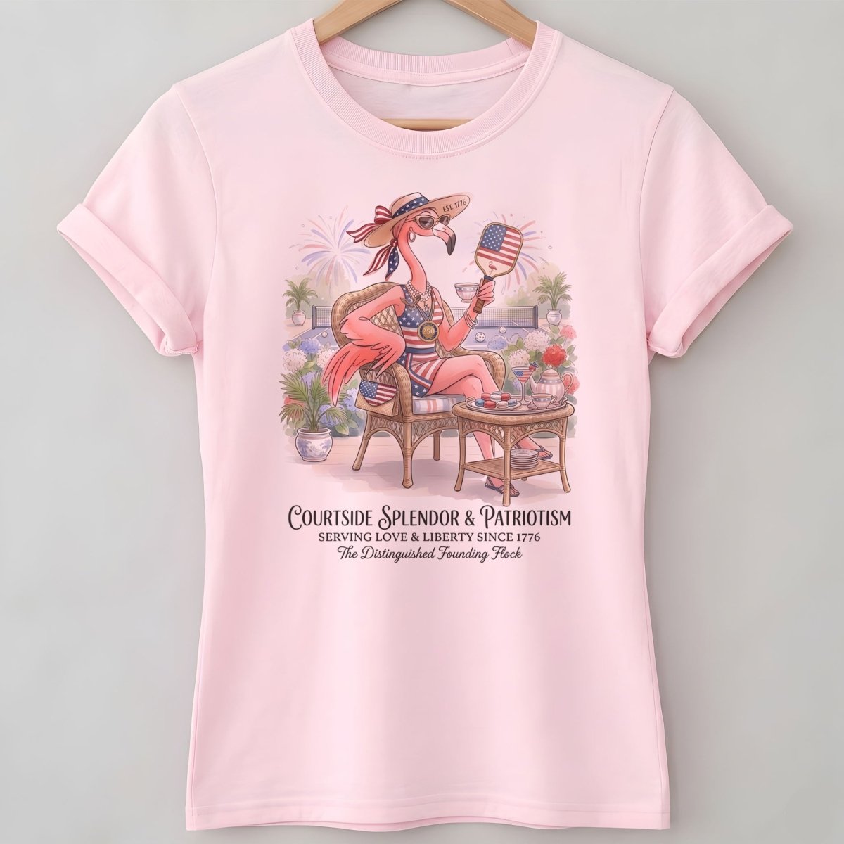 America 250 Years of American Spirit Courtside Flamingo Shirt - FlamingoAholic