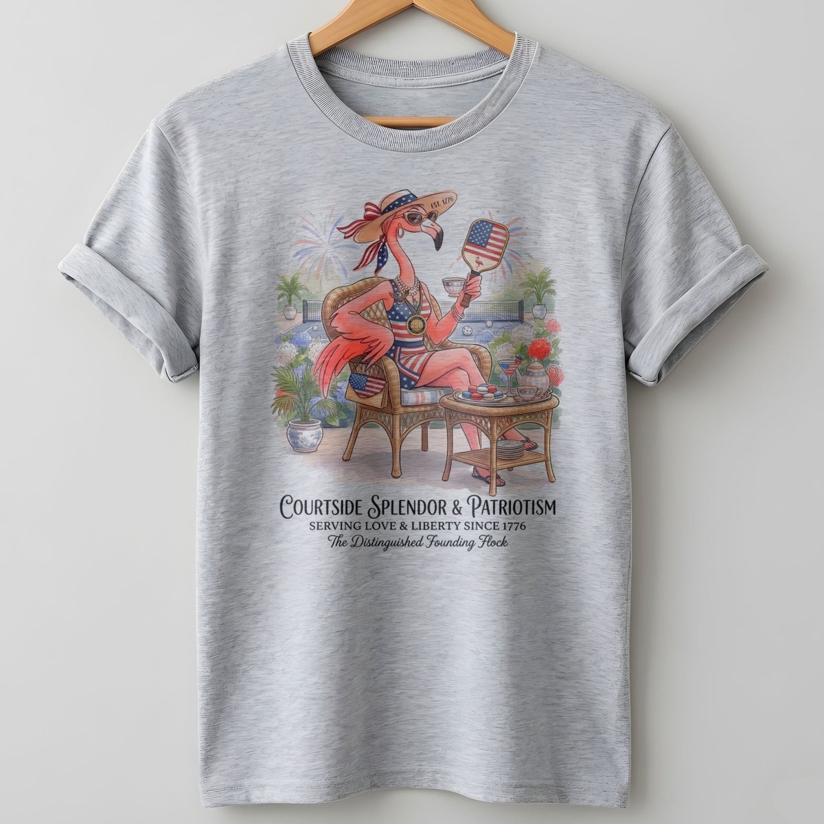 America 250 Years of American Spirit Courtside Flamingo Shirt - FlamingoAholic