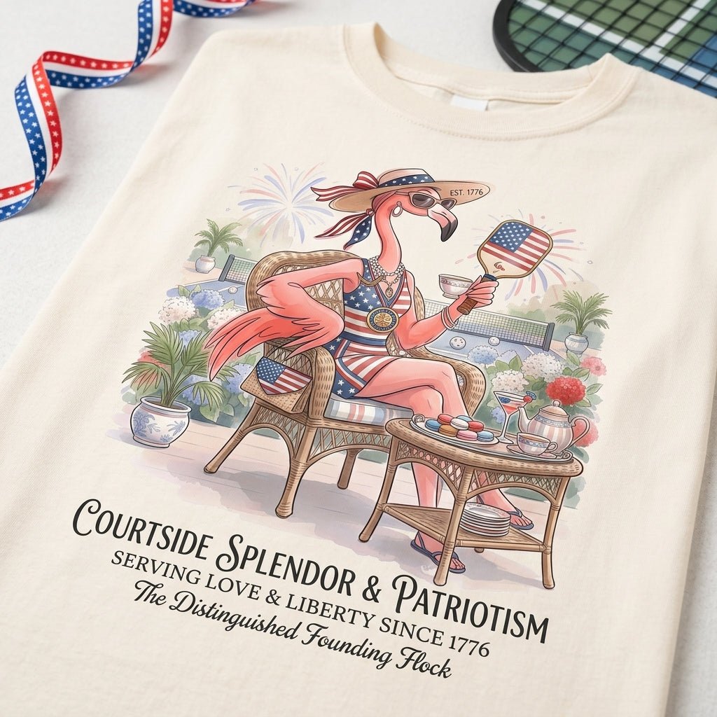 America 250 Years of American Spirit Courtside Flamingo Shirt - FlamingoAholic