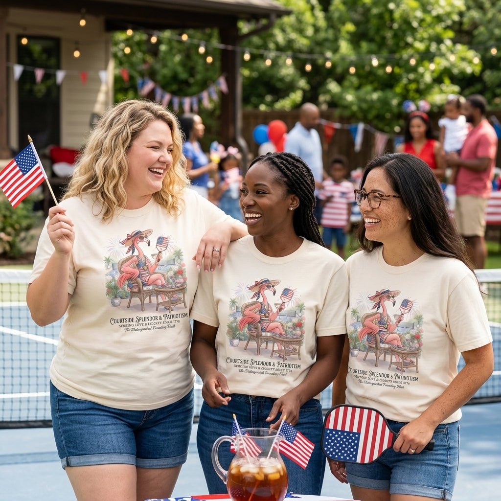 America 250 Years of American Spirit Courtside Flamingo Shirt - FlamingoAholic