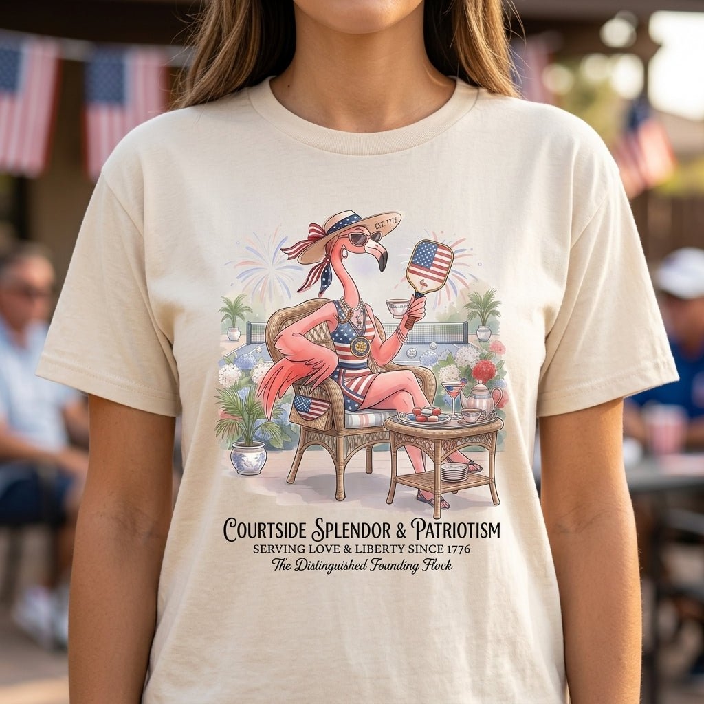 America 250 Years of American Spirit Courtside Flamingo Shirt - FlamingoAholic