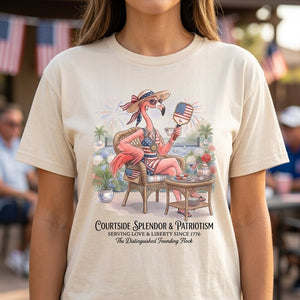America 250 Years of American Spirit Courtside Flamingo Shirt - FlamingoAholic