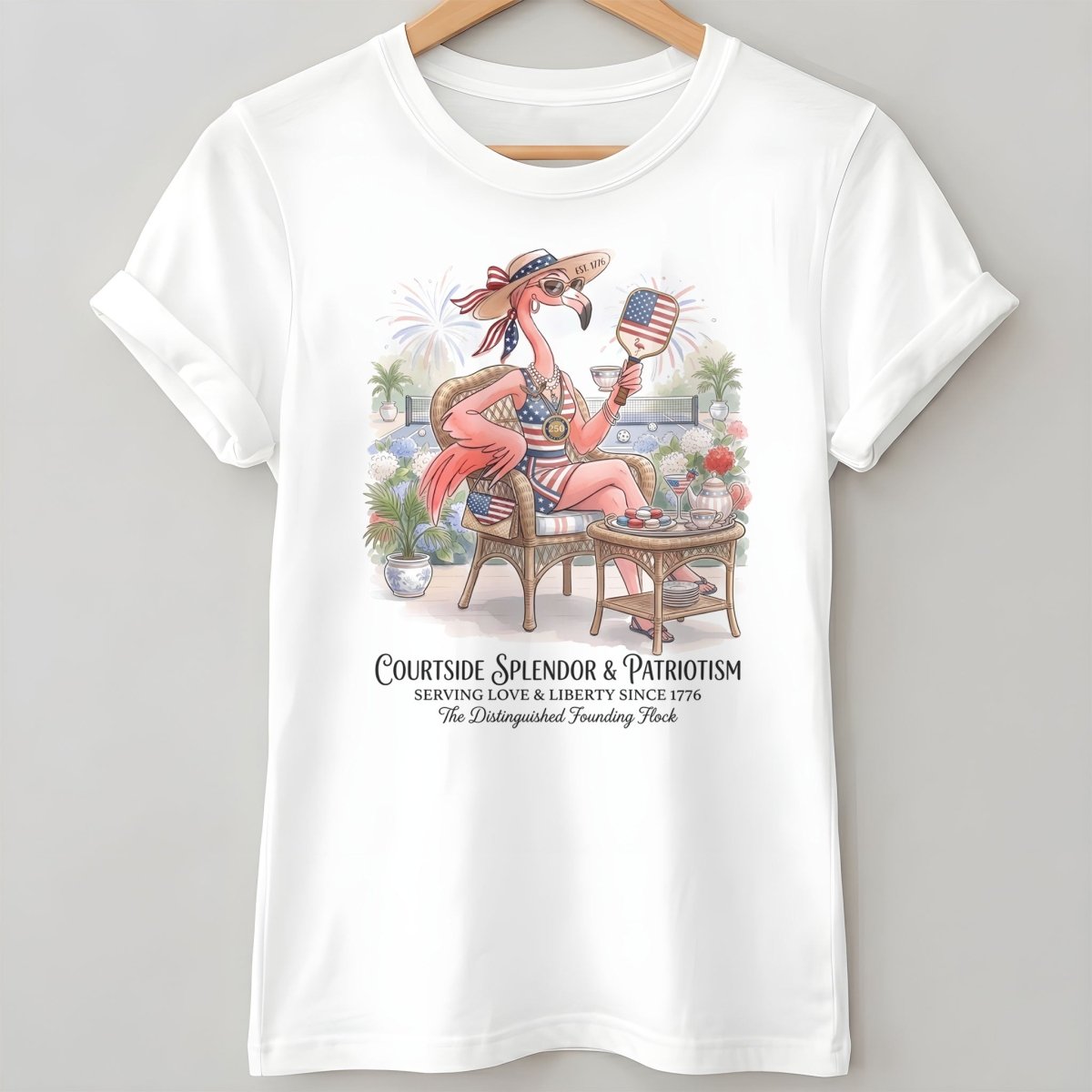 America 250 Years of American Spirit Courtside Flamingo Shirt - FlamingoAholic