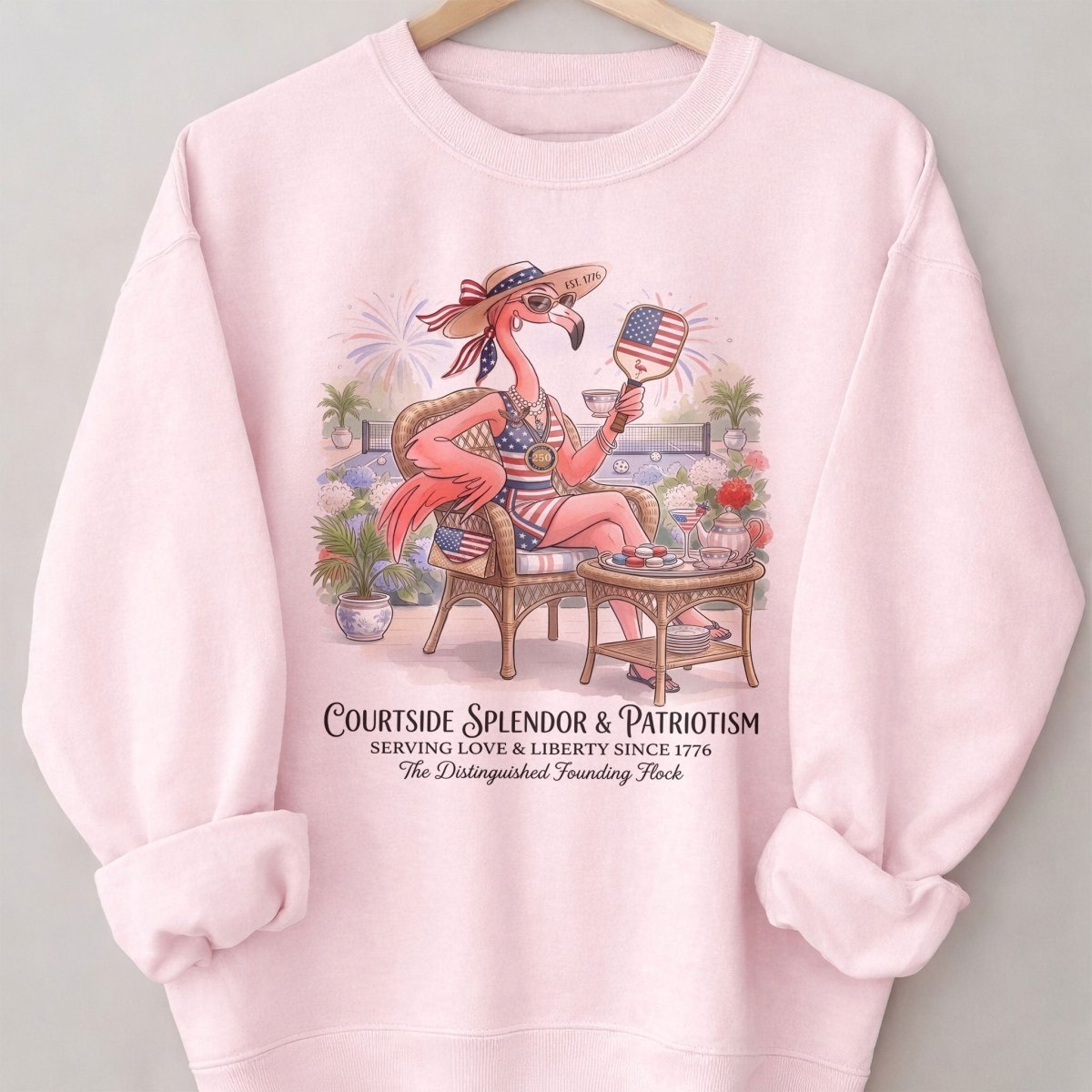 America 250 Years of American Spirit Courtside Flamingo Shirt - FlamingoAholic