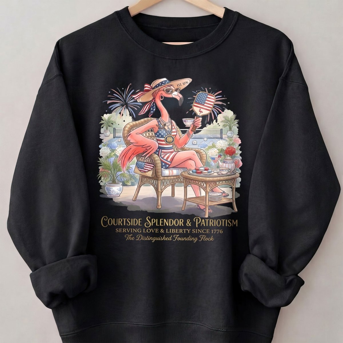 America 250 Years of American Spirit Courtside Flamingo Shirt - FlamingoAholic