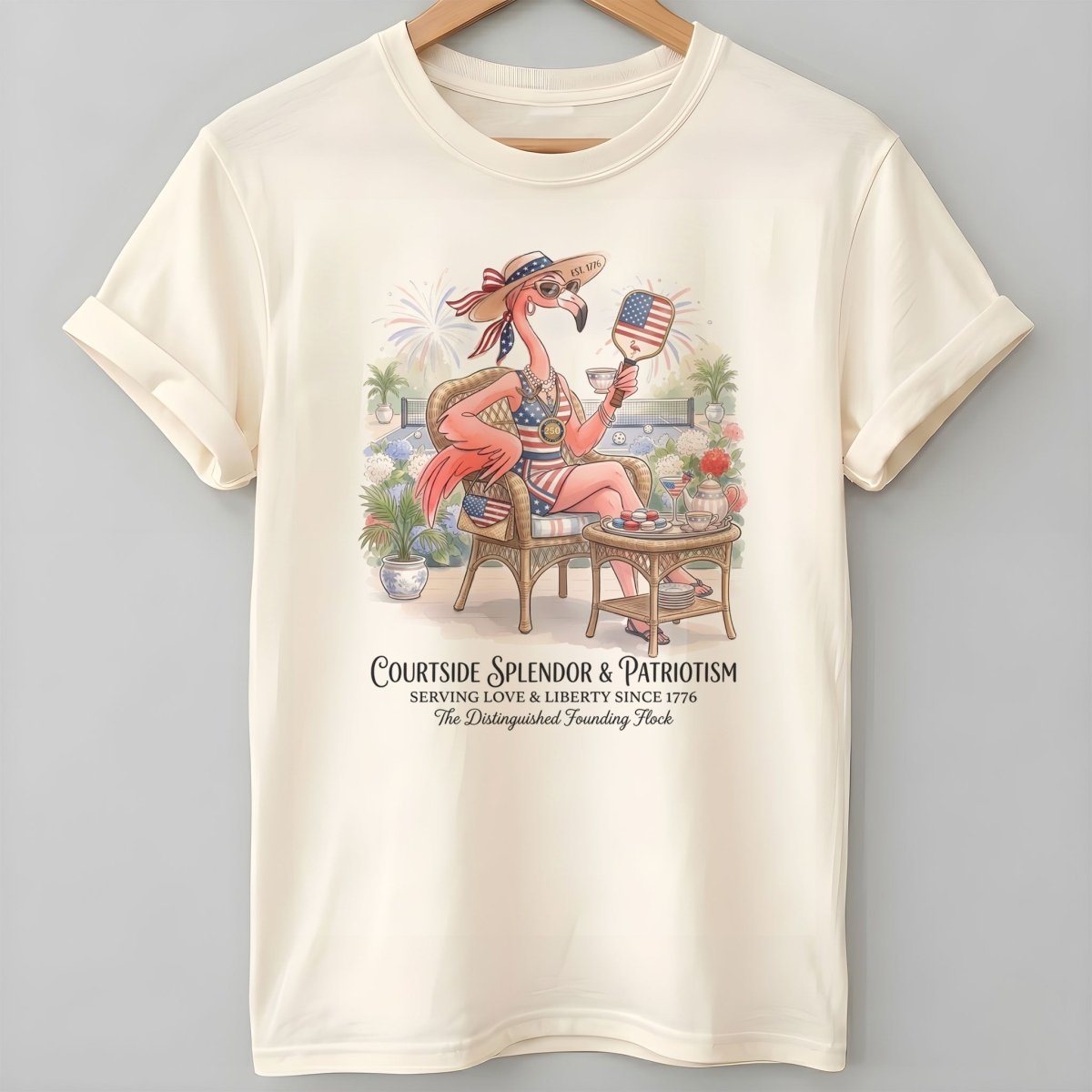 America 250 Years of American Spirit Courtside Flamingo Shirt - FlamingoAholic