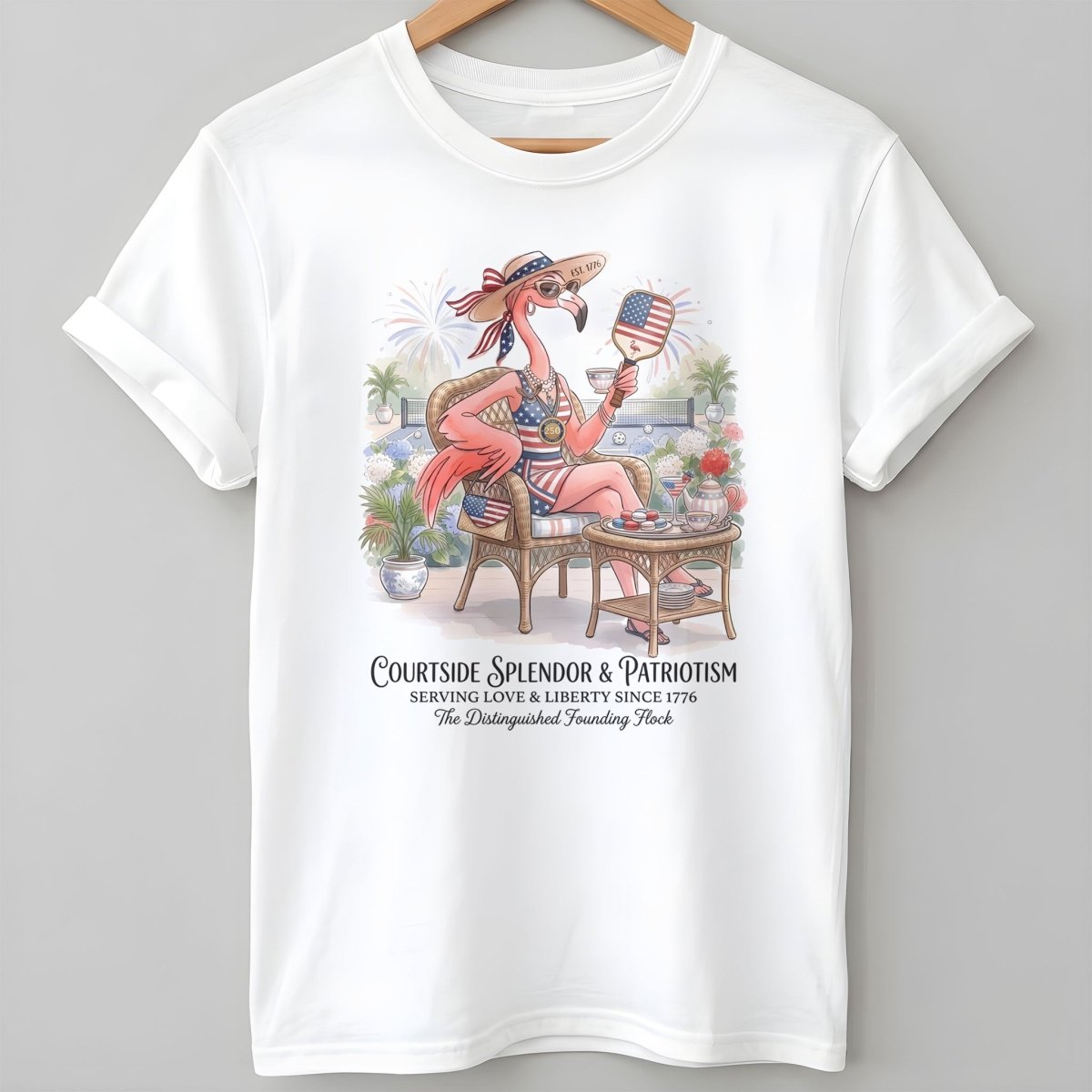 America 250 Years of American Spirit Courtside Flamingo Shirt - FlamingoAholic