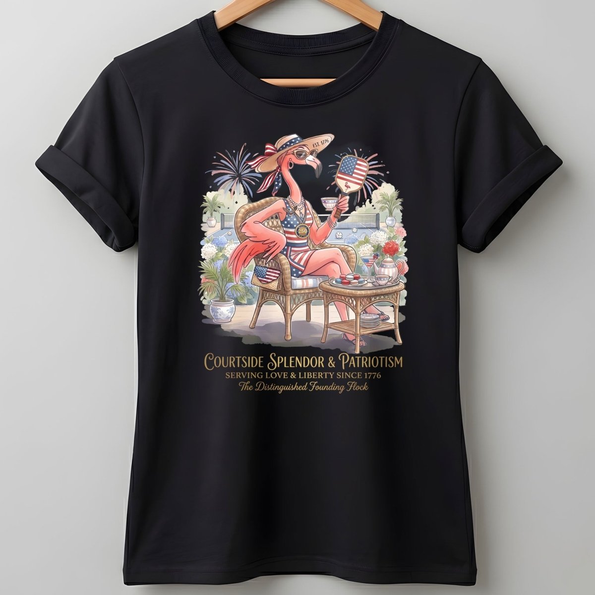 America 250 Years of American Spirit Courtside Flamingo Shirt - FlamingoAholic