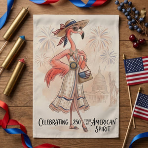 America 250 Years of American Spirit Flamingo July 4th Garden Flag - FlamingoAholic
