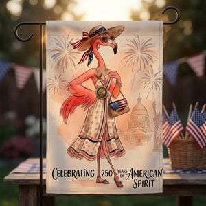 America 250 Years of American Spirit Flamingo July 4th Garden Flag - FlamingoAholic