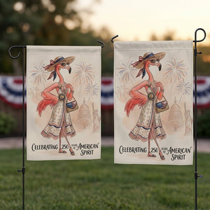 America 250 Years of American Spirit Flamingo July 4th Garden Flag - FlamingoAholic