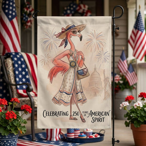 America 250 Years of American Spirit Flamingo July 4th Garden Flag - FlamingoAholic
