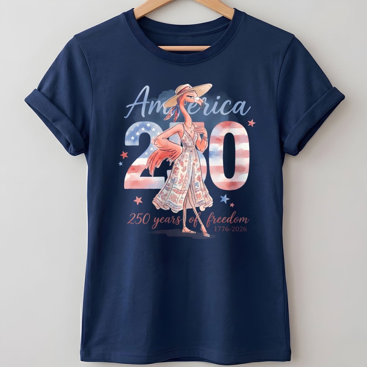 America 250 Years of American Spirit Flamingo July 4th Shirt - FlamingoAholic