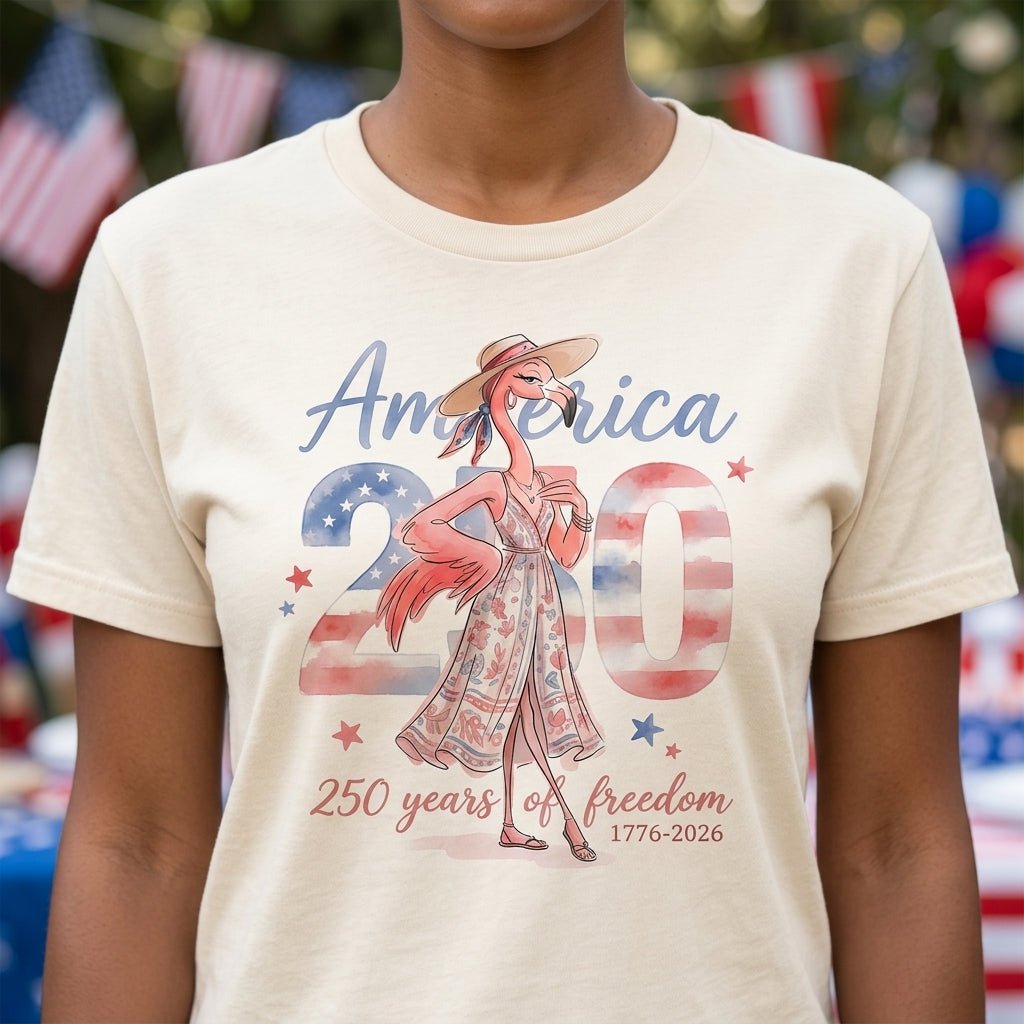 America 250 Years of American Spirit Flamingo July 4th Shirt - FlamingoAholic