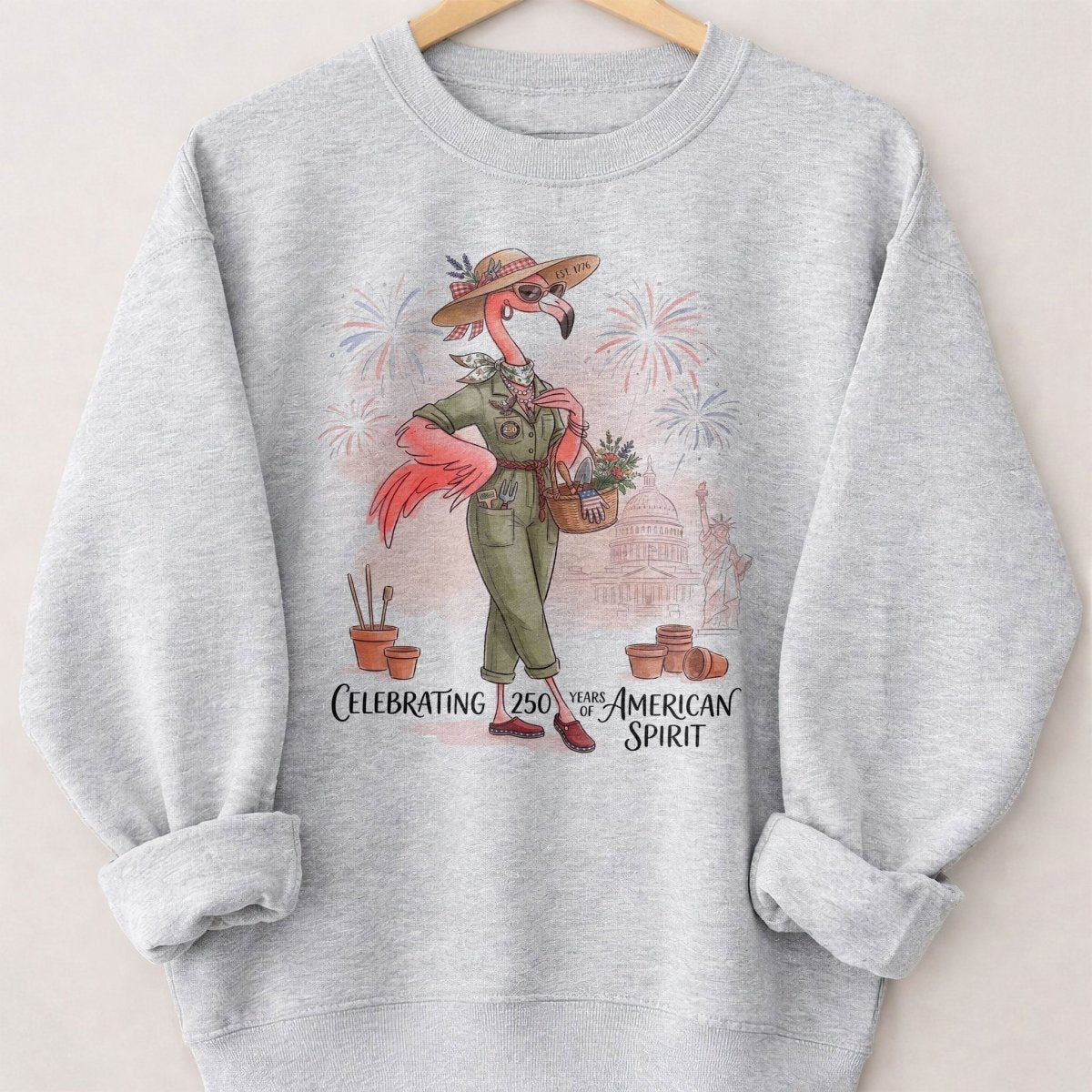 America 250 Years of American Spirit Gardening Flamingo Shirt - FlamingoAholic