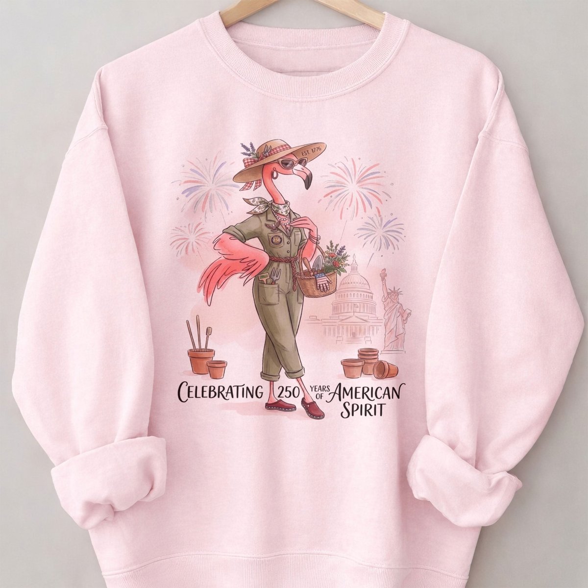 America 250 Years of American Spirit Gardening Flamingo Shirt - FlamingoAholic