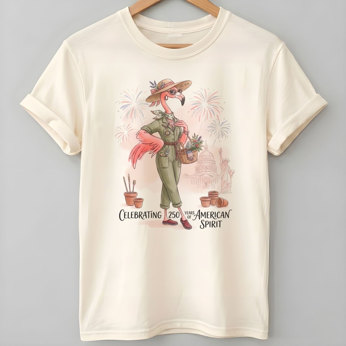 America 250 Years of American Spirit Gardening Flamingo Shirt - FlamingoAholic