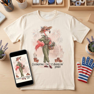 America 250 Years of American Spirit Gardening Flamingo Shirt - FlamingoAholic