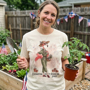 America 250 Years of American Spirit Gardening Flamingo Shirt - FlamingoAholic