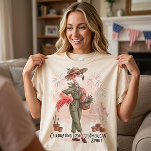 America 250 Years of American Spirit Gardening Flamingo Shirt - FlamingoAholic