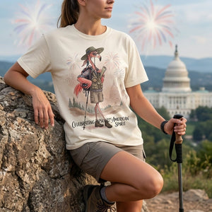 America 250 Years of American Spirit Hiking Flamingo Shirt - FlamingoAholic