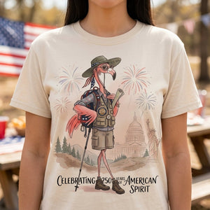 America 250 Years of American Spirit Hiking Flamingo Shirt - FlamingoAholic